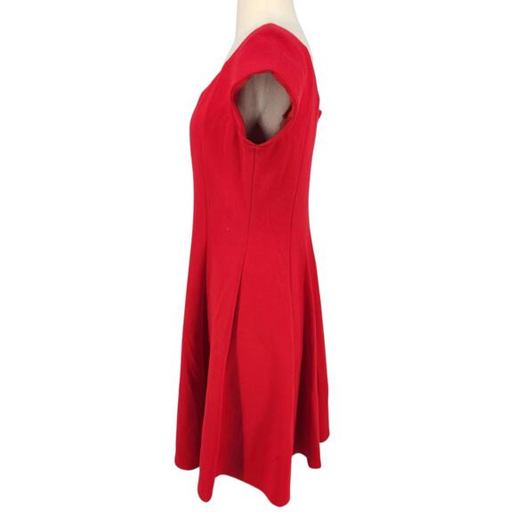 Bailey 44 Zoe Red Mini Dress Scoop Neck Fit & Flare Cap Sleeves Size Large - Picture 6 of 8